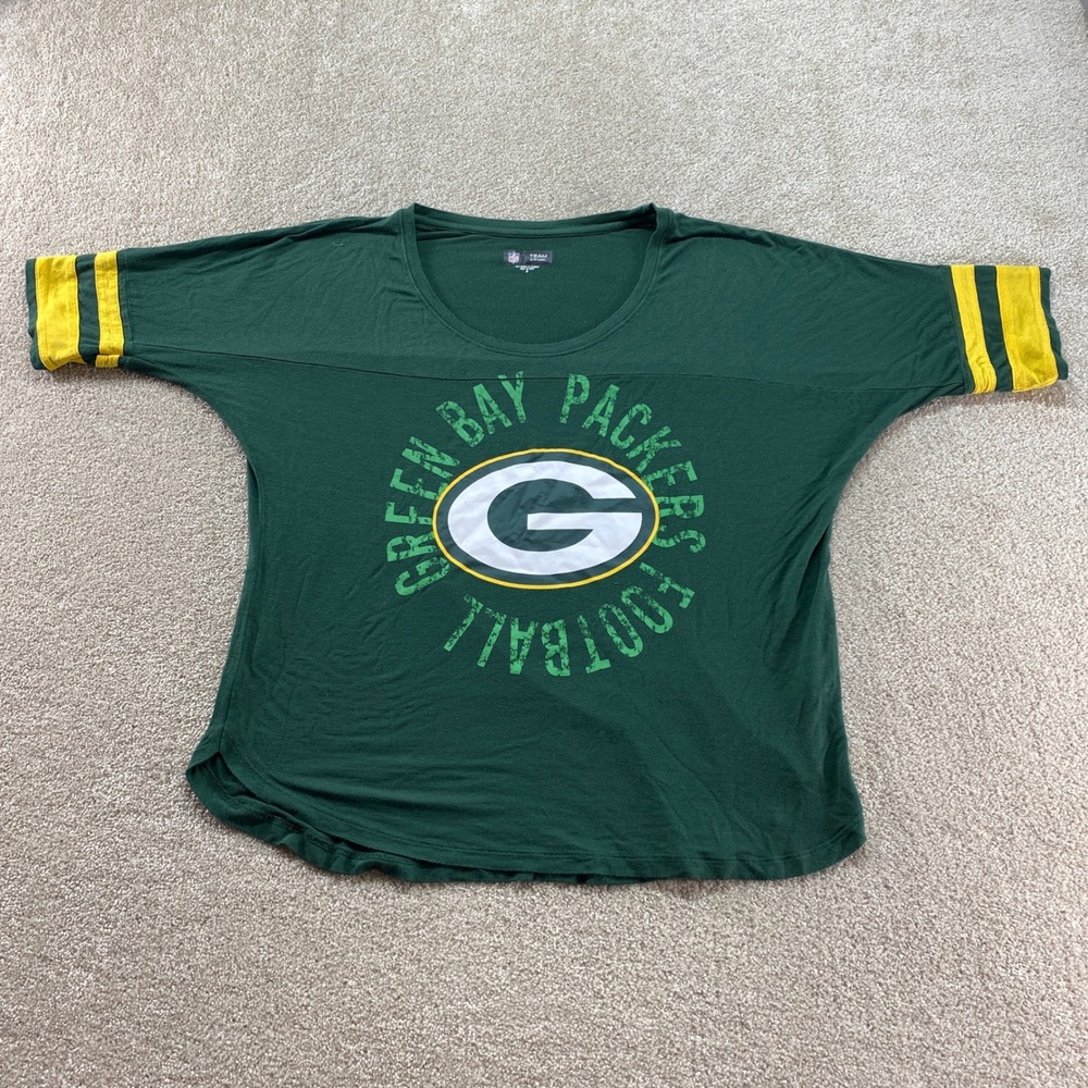 Green Bay Packers Womens Shirt Medium‎ NFL Team Apparel Green Logo Football